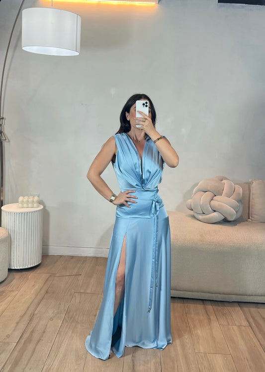 VESTIDO AZUL SATIN