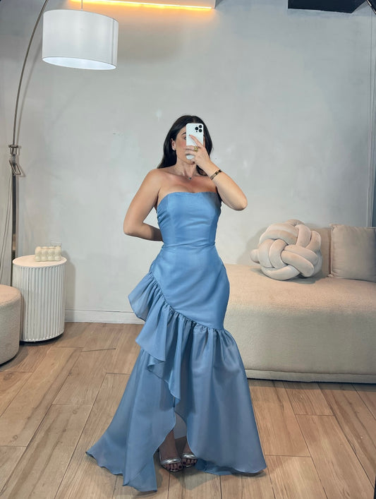 VESTIDO AZUL ONDAS