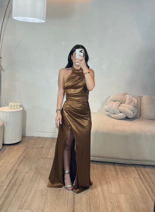 VESTIDO CAFE SATIN