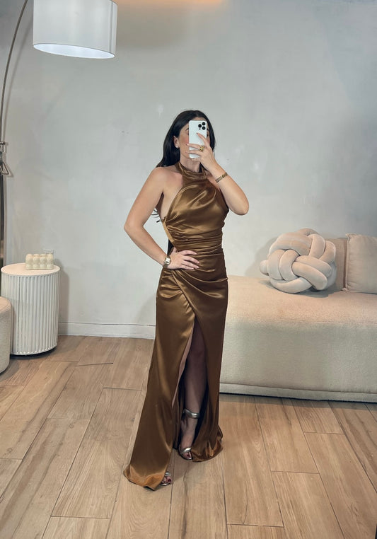 VESTIDO CAFE SATIN